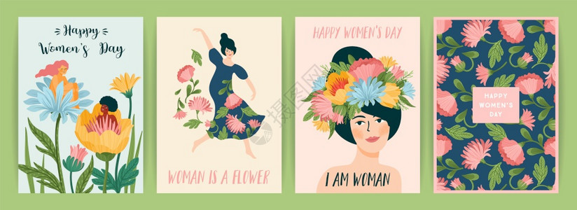 国际妇女日插画图片