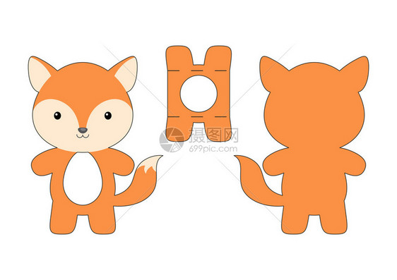 卡通可爱动物狐狸拼贴元素图片