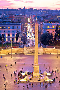 人民广场或在永恒城市的天夕景色意大利首都图片