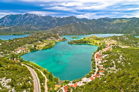 Bacin湖风景空中观察南部的croati地区图片