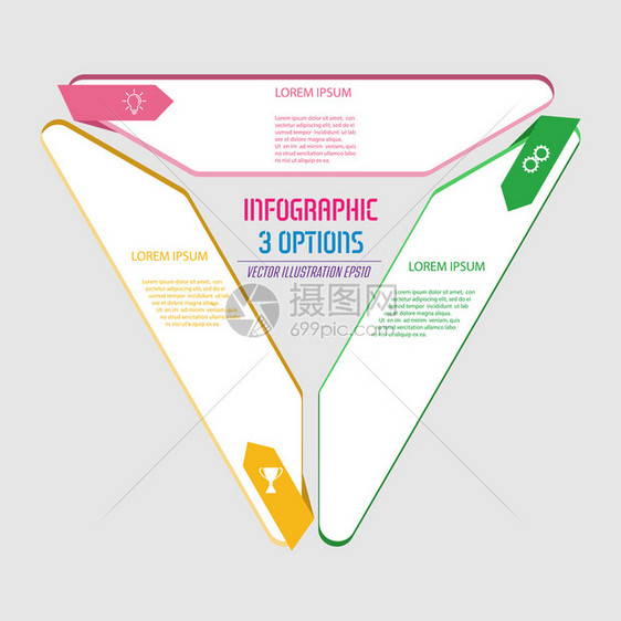 三角形图分为个部业务战略项目开发时间表或培训阶段平板设计图片