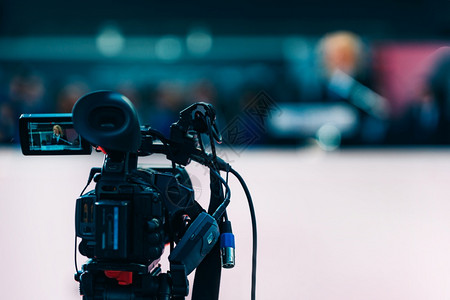 电视演讲媒体采访背景