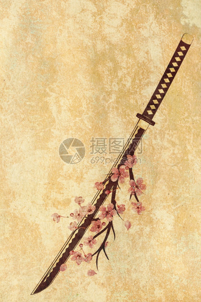 传统的武士器日本的卡塔纳与sakurgne逆向设计图片