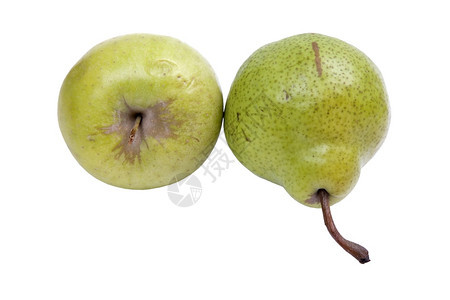 梨和苹果孤立在白色上图片