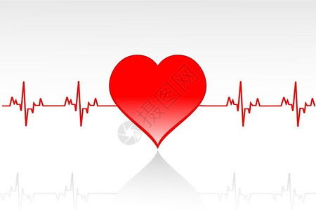 矢量心脏插图生命线横跨矢量心脏图片