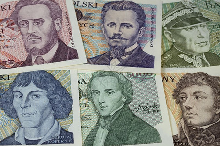 波兰旧钞1970年代历史肖像包括邦和哥白尼图片