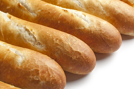 白色面包法国面包贴上白色背景背景