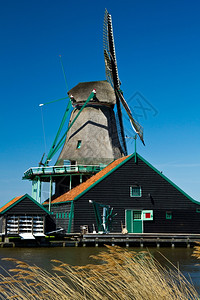 照片来自荷兰蓝色天空的风车照片图片