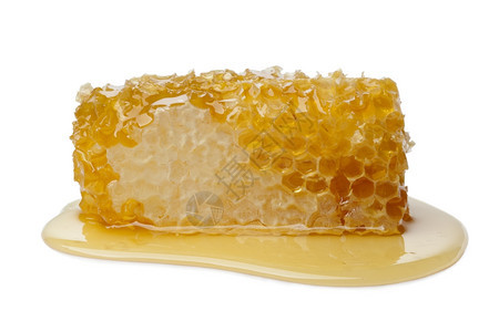 白色背景的蜂蜜和背景图片