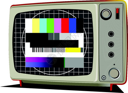 配有彩色框架的矢量Retro电视背景图片