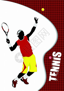 网球玩家设计师的彩色矢量插图图片