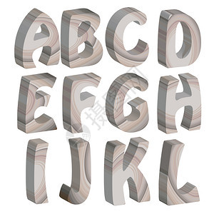 字母表的3D木字母以白色背景隔离图片
