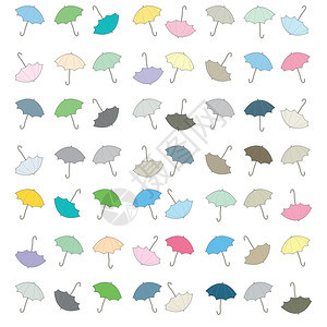 以多种颜色显示的伞状背景纹理图片