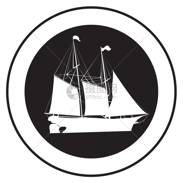 旧船的标志矢量印章图片