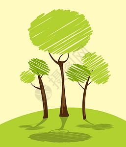 绿树背景动画草图图片