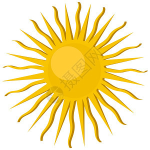 太阳图标白色背景上的孤立对象图片