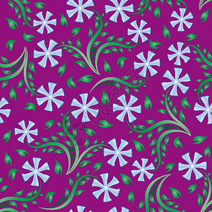 紫色复古无缝矢量花卉图案设计元素图片