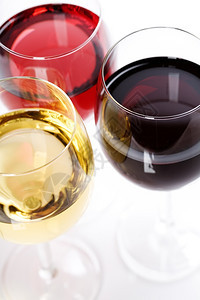 葡萄酒收藏玫瑰白酒和红背景图片