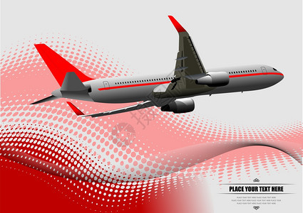 具有飞机图像的公司商业技术背景矢量说明图片