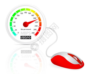 计算机鼠标连接到速度计高互联网概念矢量插图图片