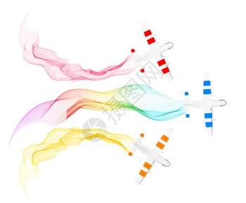 白色背景上的显示颜色飞机插图图片