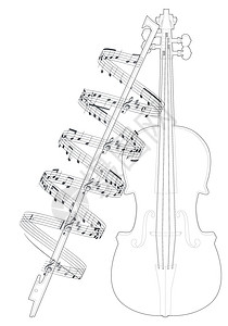 带注释的矢量插图小提琴图片