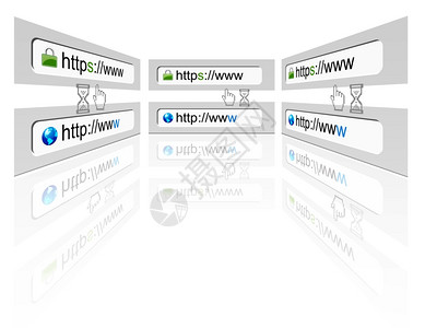 不同视图的网络浏览器上安全网络连接图片