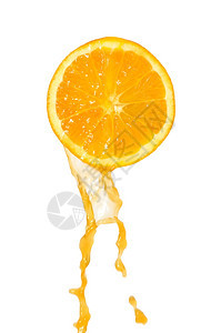 果汁从橙流下来图片