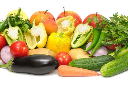 白种蔬菜和水果图片