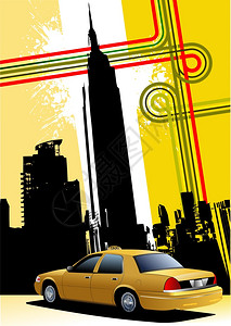 纽约出租车小册子封面图像背景图片