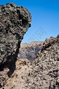 意大利那不勒斯Vesuvius火山坑冷熔岩图片