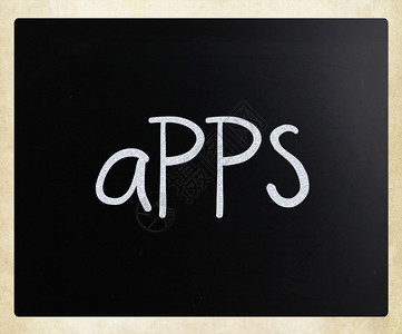 Apps手写黑板上有白粉笔图片