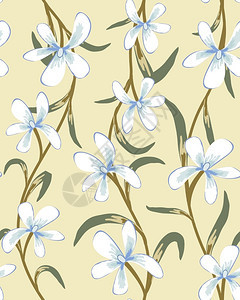 米色无缝矢量花卉图案设计背景图片