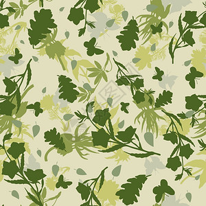 绿色复古无缝矢量花朵图案矢量设计元素背景图片