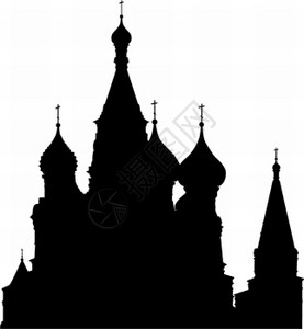 StBasilsCathedral双影俄罗斯莫科红广场矢量插图图片