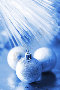 蓝色圣诞球图片