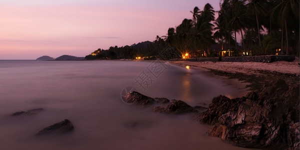 泰国高山水岛热带海滩日落图片