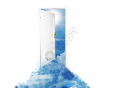 通往新世界的门天空版本孤立在白色上图片