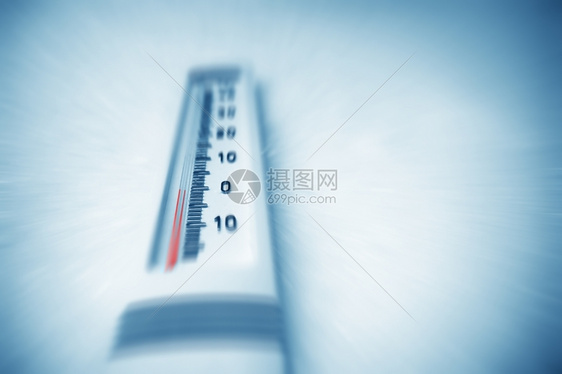 温度计显示寒冬减到零图片