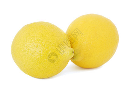 两颗柠檬被白底孤立在柠檬图片