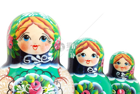 俄罗斯雀巢娃在白背景上被孤立俄罗斯雀巢娃图片