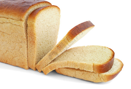 白色背景上孤立的面包bread图片