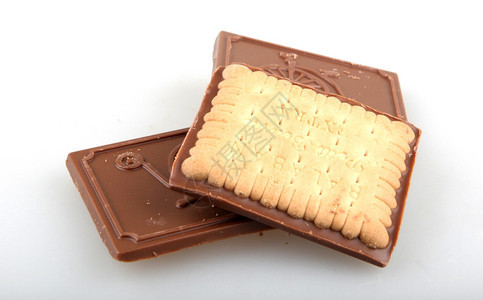 巧克力饼干孤立在白色图片