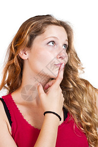 猜疑的姑娘图片素材