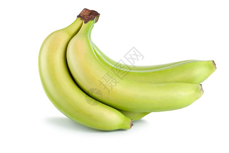 白色背景的一连串绿香蕉被孤立图片