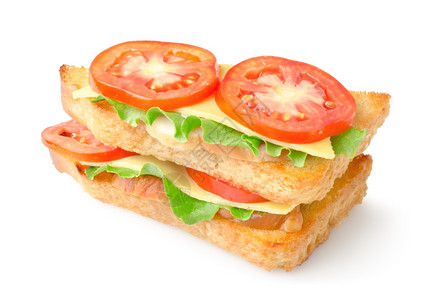 桑威奇三明治白种蔬菜与隔绝图片