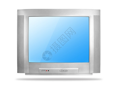 白色背景的旧电视机图片素材