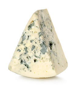 白背景孤立的蓝奶酪背景图片