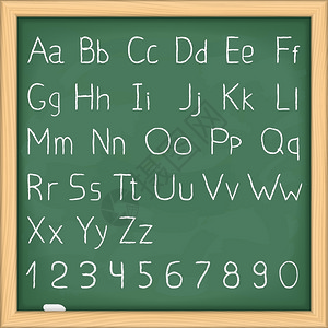 黑板上的简单手画字母表图片