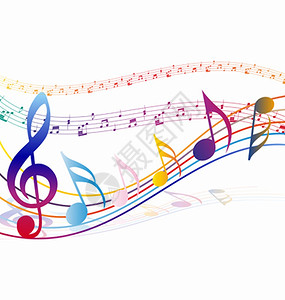 音符谱号用五线谱插画